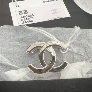 CHANEL 26S Silver Interlocking CC Scarf Ring